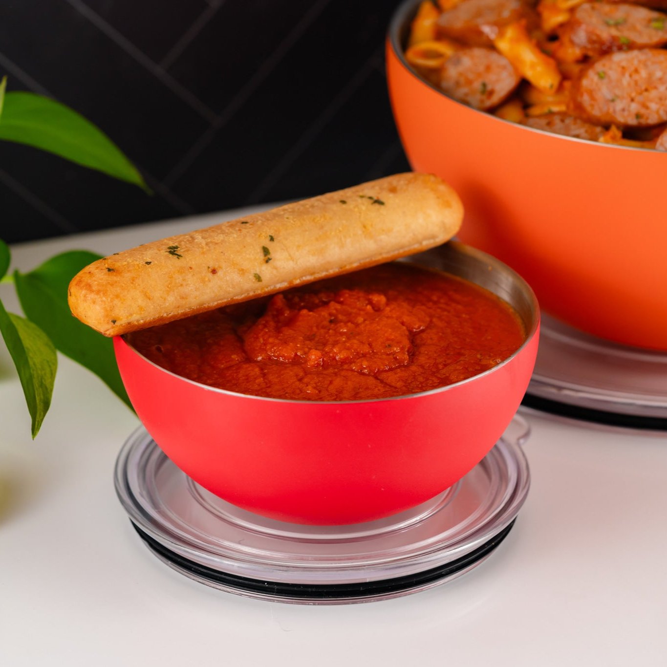 Served Small Insulated Serving Bowl For Hot And Cold Food With Double-walled Lid (20oz/.625Q). Locks In Heat Or Cold For Hours. Vacuum-sealed, Double- Walled, Spill-proof Insulated Serving Bowl