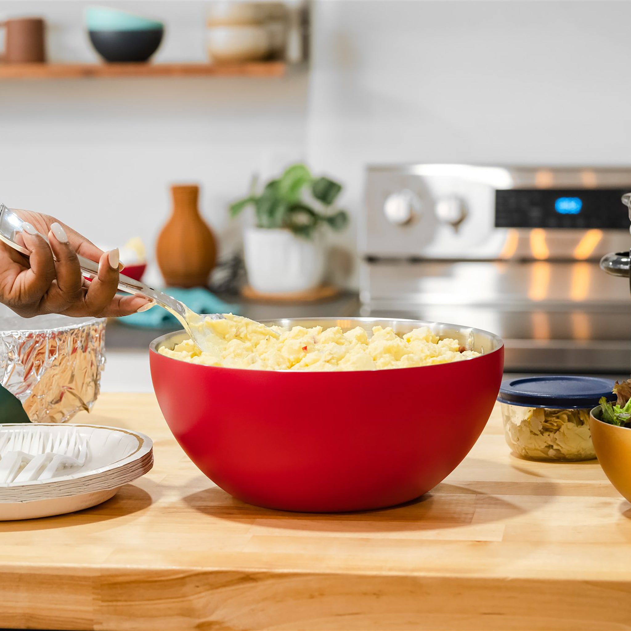 served Brand | Premium Large Serving Bowl - Keep Food Hot or Cold for Hours  with our Vacuum-Insulated, Double-Walled, Copper-Lined Stainless Steel